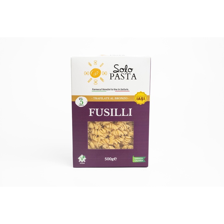 Fusilli uscate, SoloPasta, Faina de grau dur, 500 g