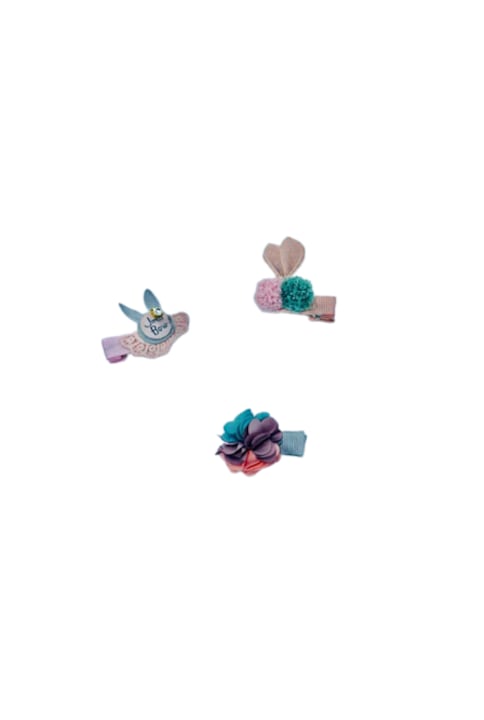 Kézzel készített hajcsat, 3 db-os készlet, rózsaszín