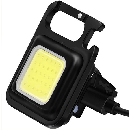 Lanterna LED de Buzunar, 4 Moduri de Iluminare, Reincarcabila USB, cu Agatatoare de Chei/Ghiozdan, Magnet, Suport Ajustabil, Functie de Deschizator de Sticle