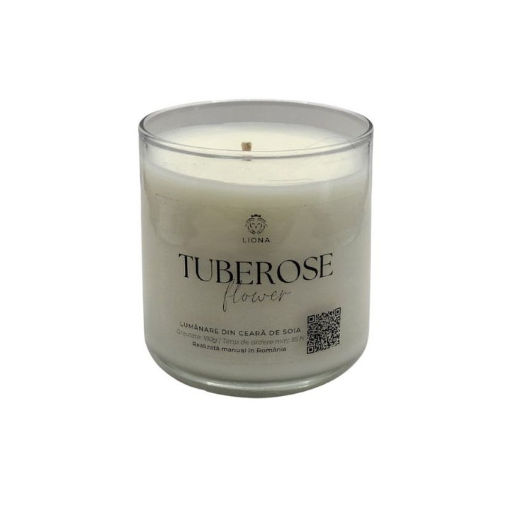 Lumanare din ceara de soia, 180 gr, parfum Tuberose flower