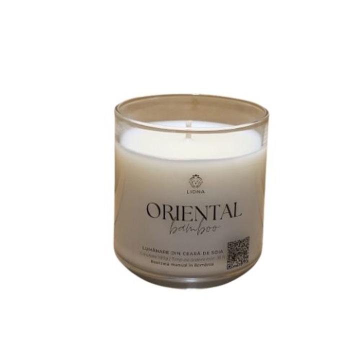 Lumanare din ceara de soia, 180 gr, parfum Oriental Bamboo