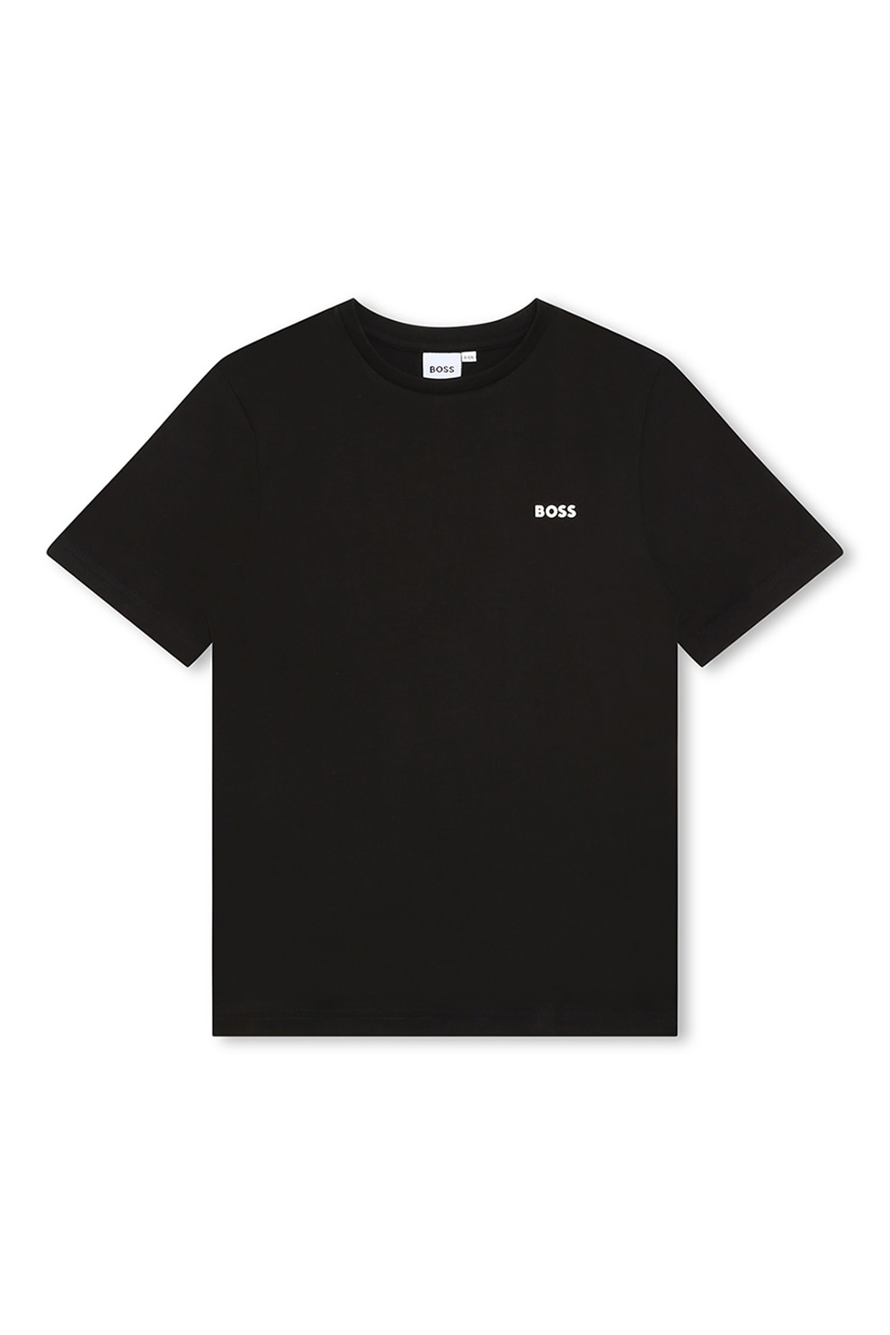 BOSS Kidswear, Tricou din bumbac cu imprimeu logo discret, Negru, 108 CM