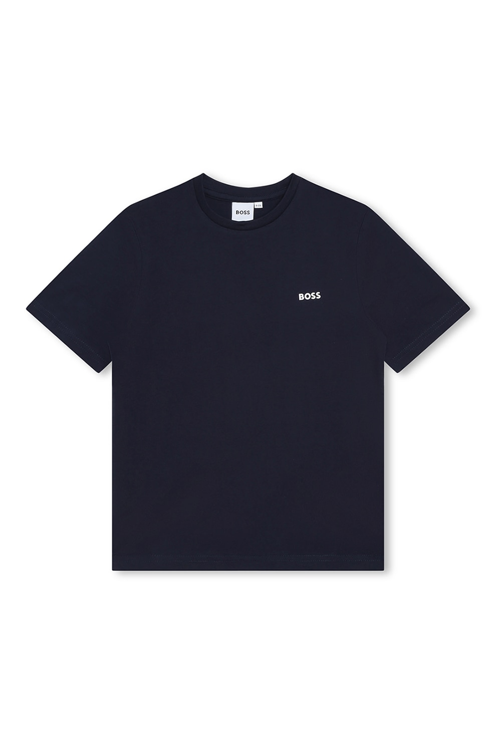 BOSS Kidswear, Tricou din bumbac cu imprimeu logo discret, Bleumarin, 114 CM