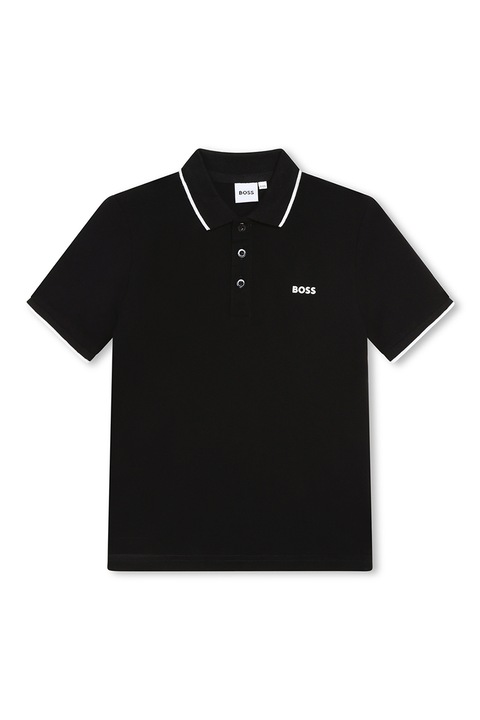 BOSS Kidswear, Galléros pólóruha kis logóval, Fekete
