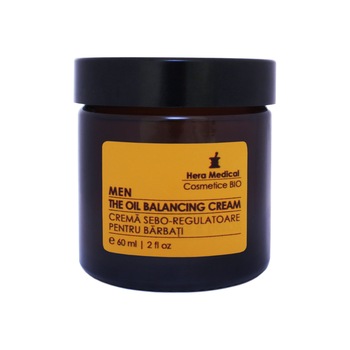 Crema anti-aging sebo-regulatoare pentru barbati, Hera Medical Cosmetice BIO, 60 ml Crema anti-aging sebo-regulatoare pentru barbati, Hera Medical Cosmetice BIO, 60 ml