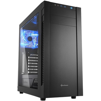 Carcasa Sharkoon S25-W, ATX Mid Tower, Window, Fara Sursa, Black Carcasa Sharkoon S25-W, ATX Mid Tower, Window, Fara Sursa, Black