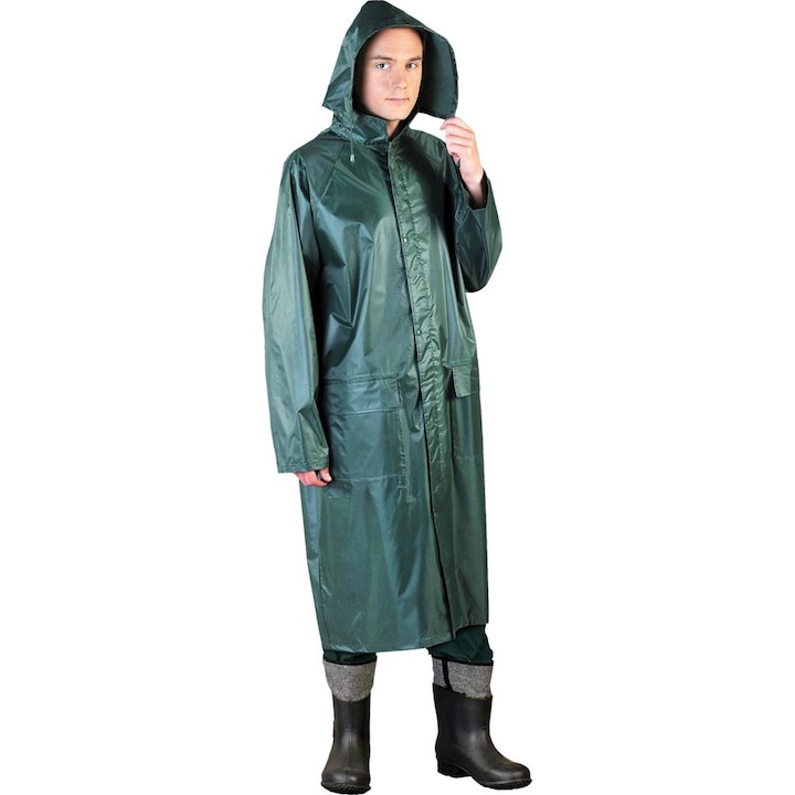 Дъждобран, полиестер/PVC, зелен, XL