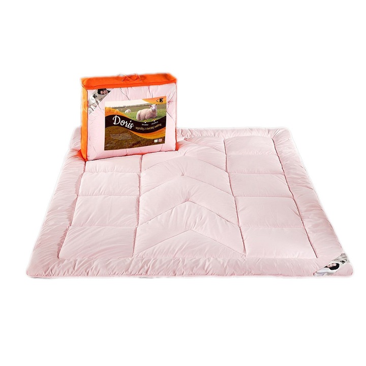 Pilota de pat, AMW, Lana, 160 x 200 cm, Roz