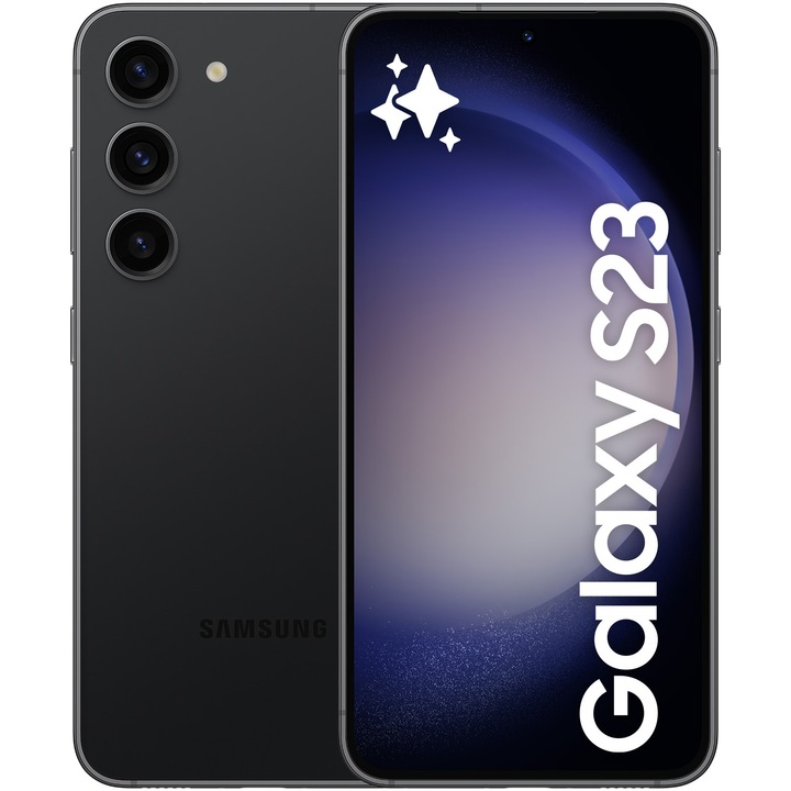 Telefon mobil Samsung Galaxy S23, Dual SIM, 8GB RAM, 128GB, 5G, Phantom Black