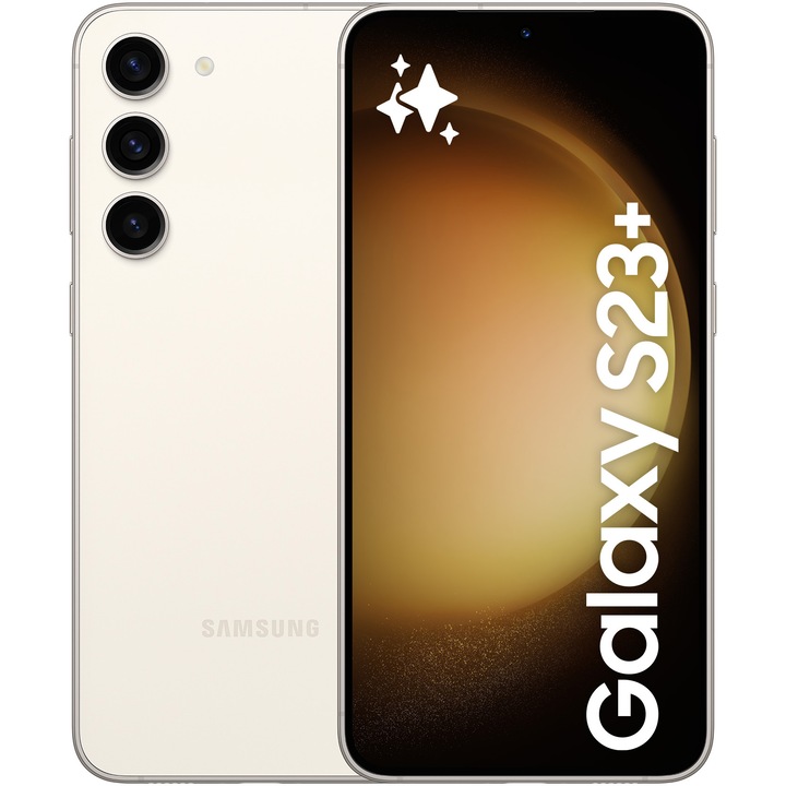 Telefon mobil Samsung Galaxy S23 Plus, Dual SIM, 8GB RAM, 512GB, 5G, Cream