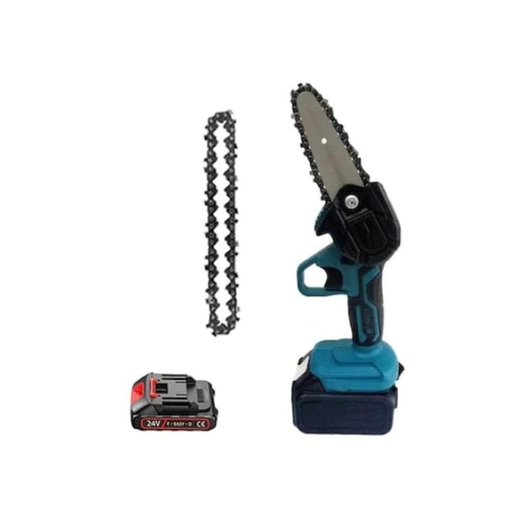 Мини електрически трион, акумулаторна батерия 24V, син MF001