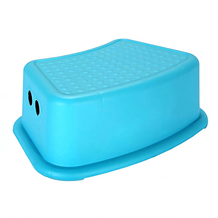 Treapta cu suprafata antiderapanta pentru baie, Eba®, Albastru, 36 x 24 x 13 cm