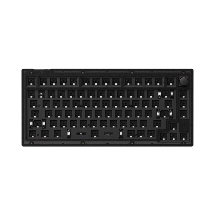 Tastatura mecanica Keychron V1 QMK, Frosted Black, Barebone Knob V1-Z3