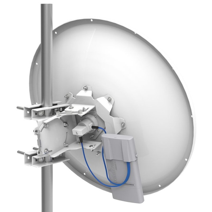 Antena directionala MikroTik mANT30 PA MTAD-5G-30D3-PA, 5GHz, castig 30dBi, carcasa robusta pentru exterior, instalare rapida, ideala pentru conexiuni wireless point-to-point de mare viteza