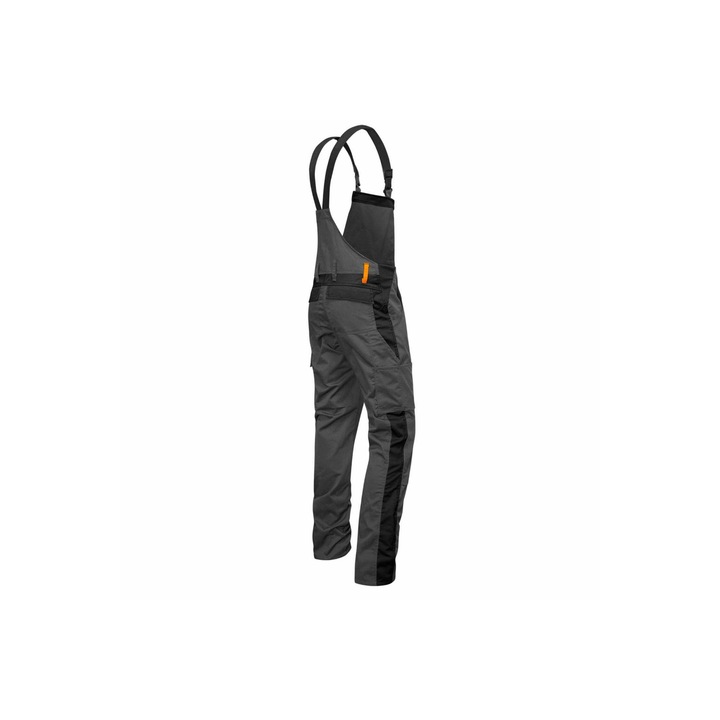 Salopeta de lucru, Strongant, Protectie genunchi, Gri/Negru, 48