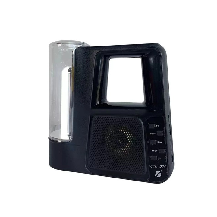 Boxa Portabila Wireless Bluetooth/TF Card/USB/FM, LED, Lanterna Lumina Alba, 5W, Negru