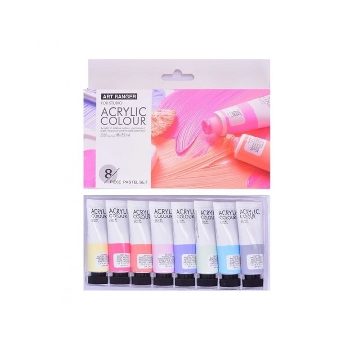 Culori Acrilice 8x22ml/Tub Magi-Wap Art Rangers FEA0822T-P, Culori Pastel