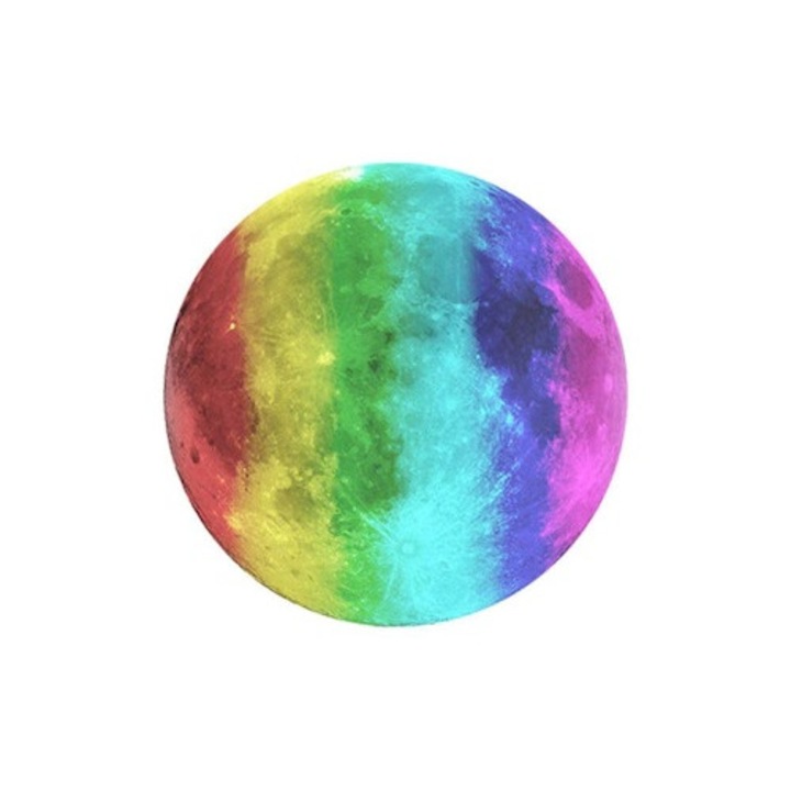 Sticker fosforescent luna, curcubeu, 30 cm, MaffStuff