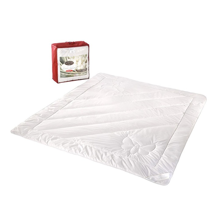 Pilota pentru pat Imperial Wild Silk, AMW, Bumbac, 160 x 200 cm, Alb