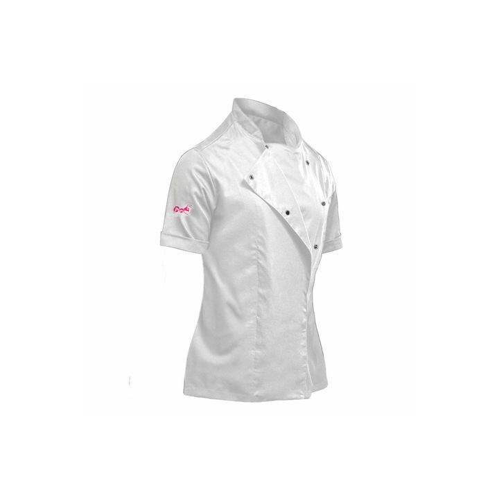 Jacheta de bucatar, Strongant, Maneca scurta, Bumbac/Poliester/Elastan, Alb, XS