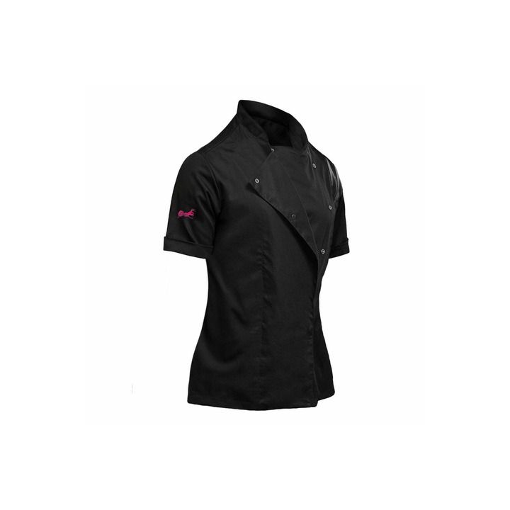 Jacheta de bucatar, Strongant, Maneca scurta, Bumbac/Poliester/Elastan, Negru, M