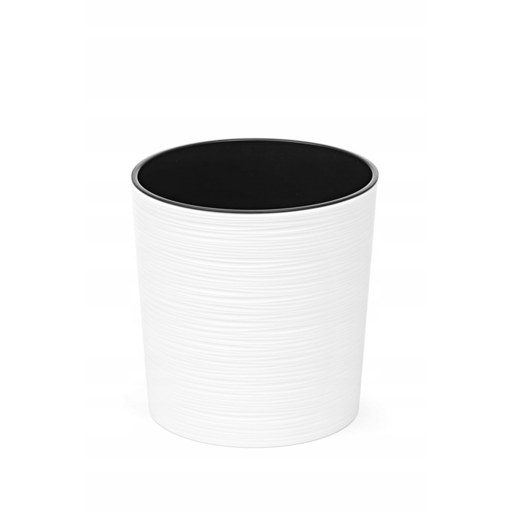 Ghiveci pentru plante, Lamela, Plastic, 19.5x19cm, Alb