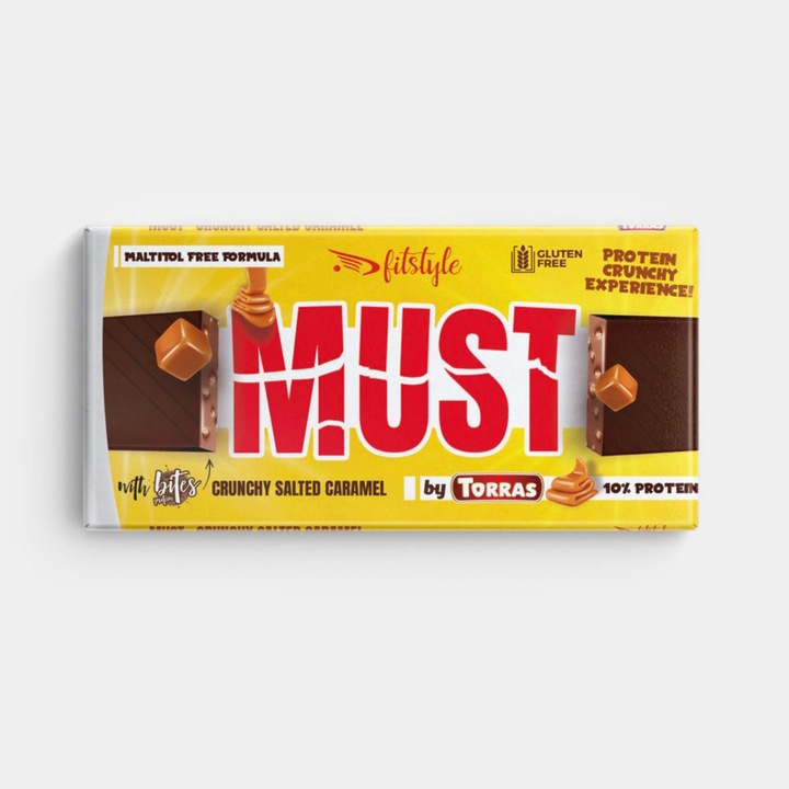 Ciocolata neagra, stevia, cu proteina soia, caramel, 100g, Torras