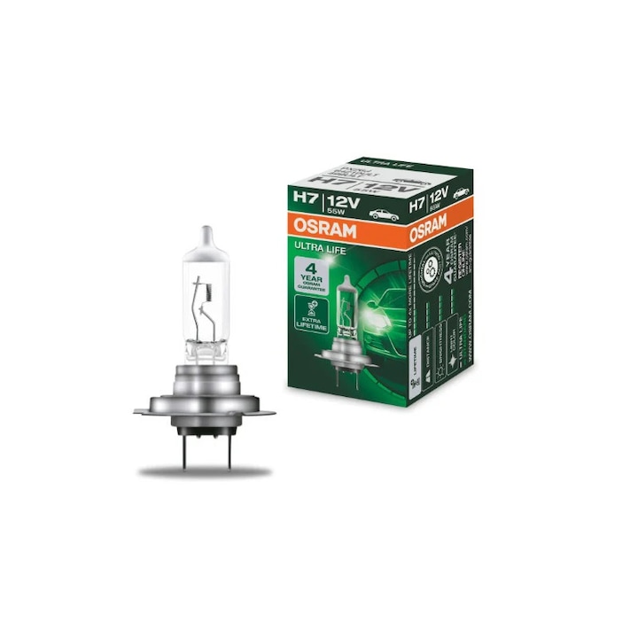 Bec Auto Halogen compatibil cu far Osram ULTRA LIFE 64210ULT H7 12V 55W