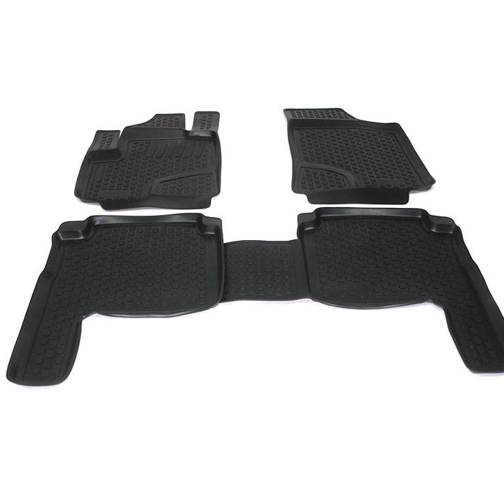Leo autószőnyeg szett, Hyundai Santa Fe 2006-2012 kompatibilis, tálca típus, gumi