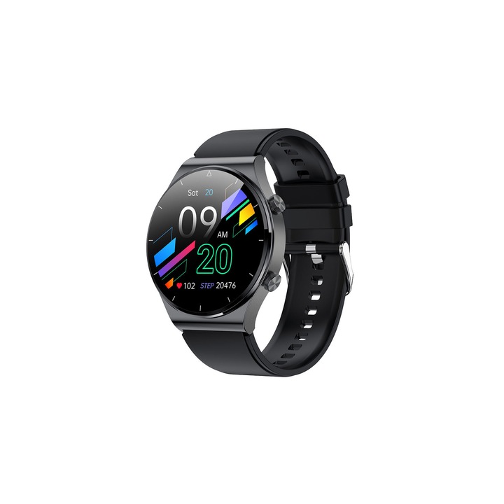 Ceas smartwatch GT2 Pro, display IPS de 1.28 inch, certificare IP67, baterie de 290mAh, Bluetooth 4.0, monitorizare puls / mp3 playback / moduri sport, CPU MTK2502, Negru