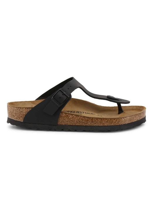 Slapi unisex casual Gizeh, Birkenstock, Piele ecologica/Material textil, Negru, 38 EU