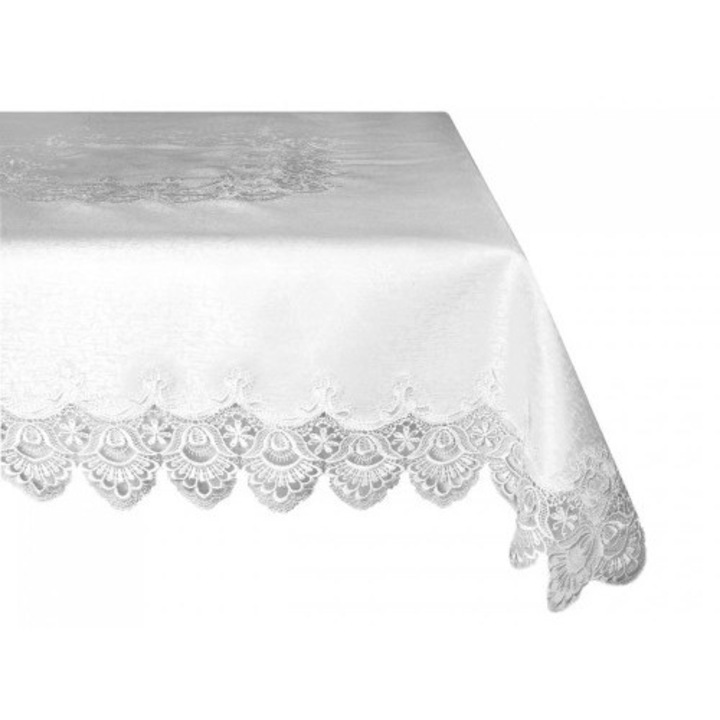 Fata de masa, Mesa, Poliester, 120 cm, Alb