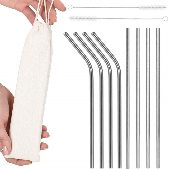 Set 8 paie de baut, Otel, 21.5 cm, Argintiu