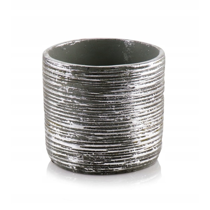 Dekoratív edény, Polnix, Kerámia, 13 cm, Ezüst/Szürke
