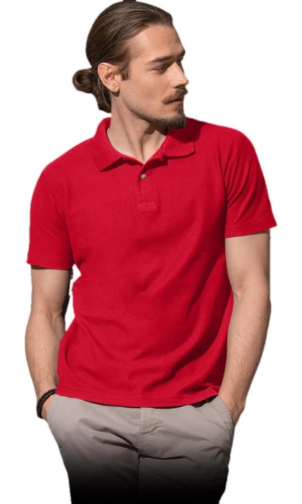 Tricou polo barbati, Bumbac, Rosu, Rosu