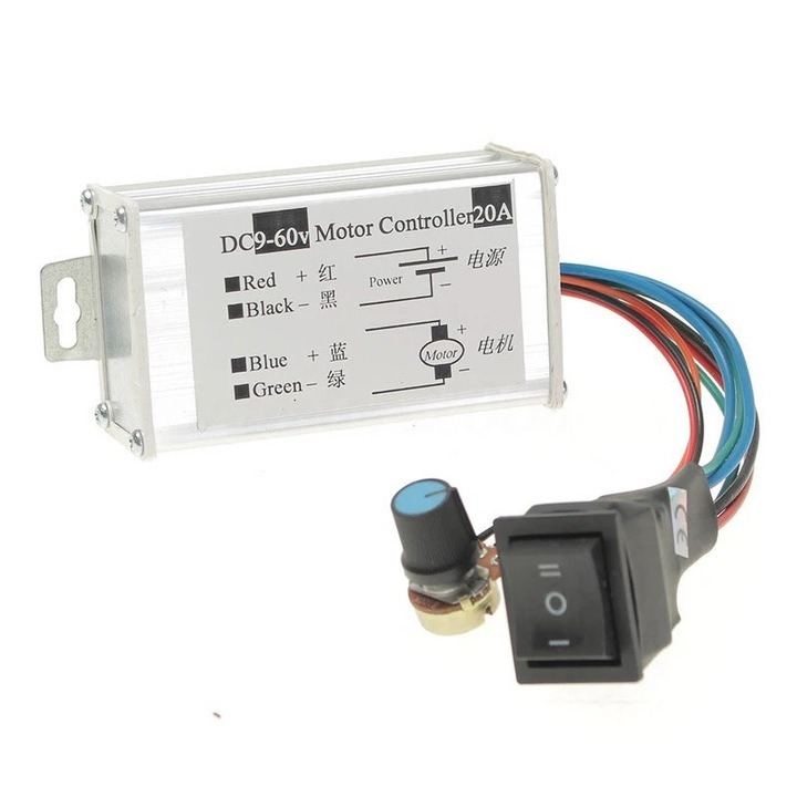 PWM motorvezérlő, 9-60V 20A 0-1200W OKN515-16