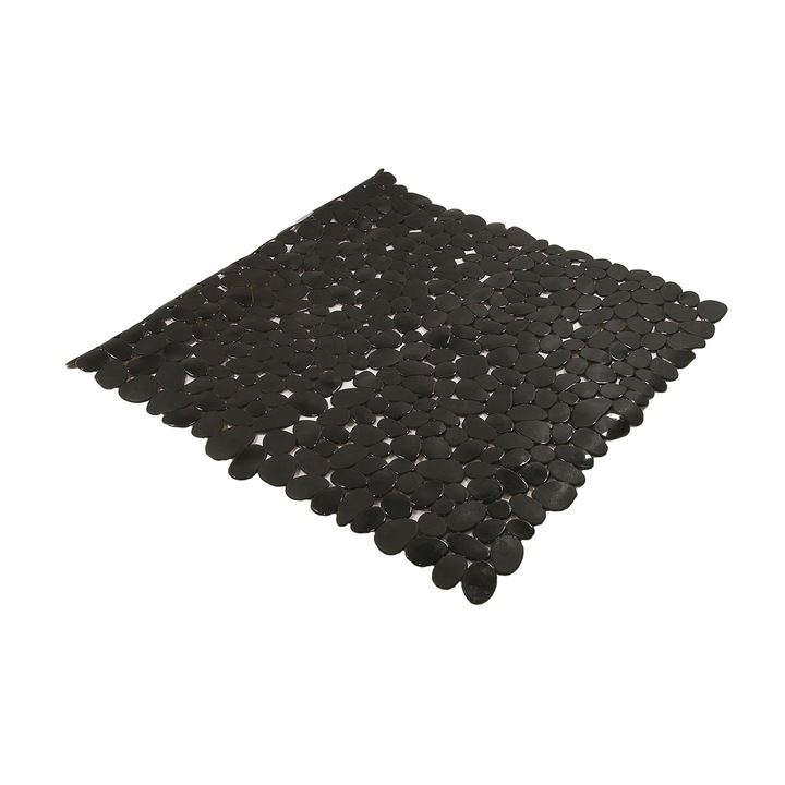 Covor antiderapant cada, Frandis, 50x 50 cm, material PVC, negru
