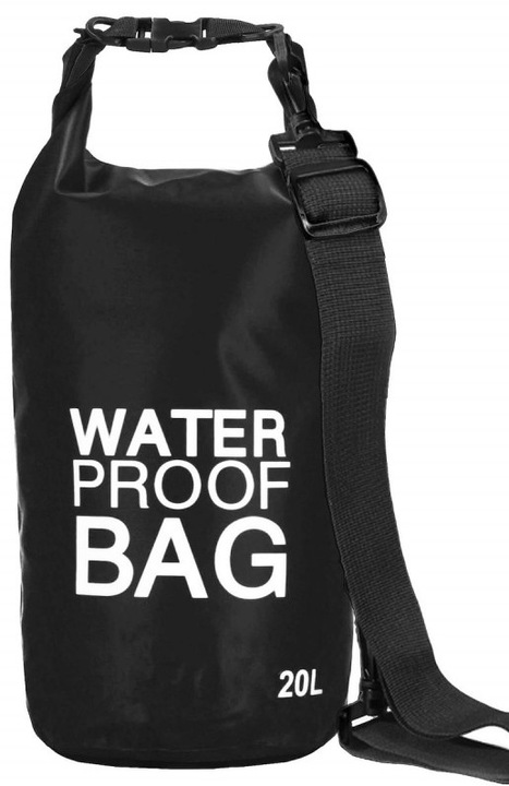 Geanta impermeabila pentru plaja, 20 l, Negru