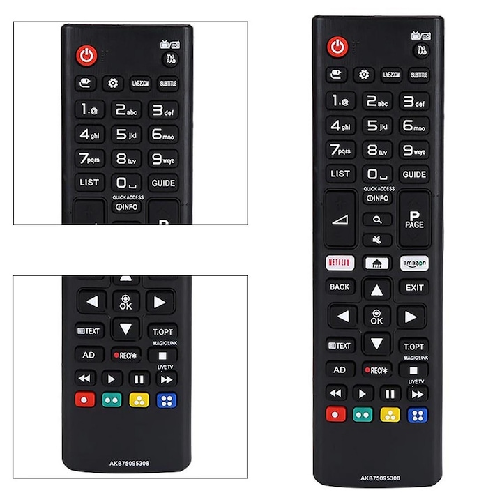 AKB75095308 utángyártott távirányító LG UHD SMART TV-hez, NETFLIX, 303K