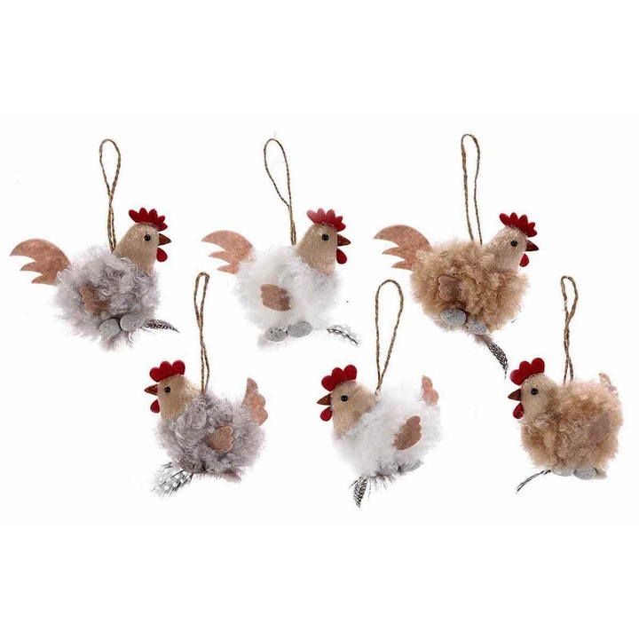 Set 6 Gaini suspendabile din textil 11x9 cm