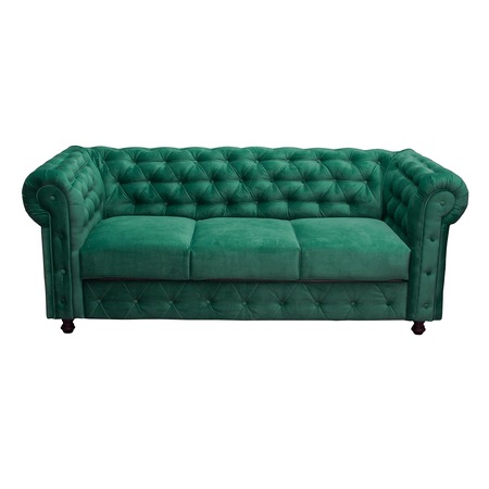 Canapea Expomob CHESTERFIELD fixa, 3 locuri, cu arcuri, dimensiune 210x90x80 cm, culoare verde
