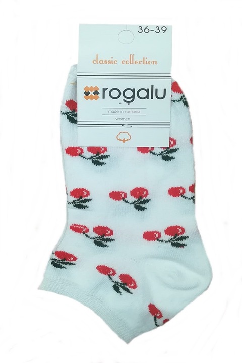 Дамски чорапи Rogalu Бели с череши къси 36-39