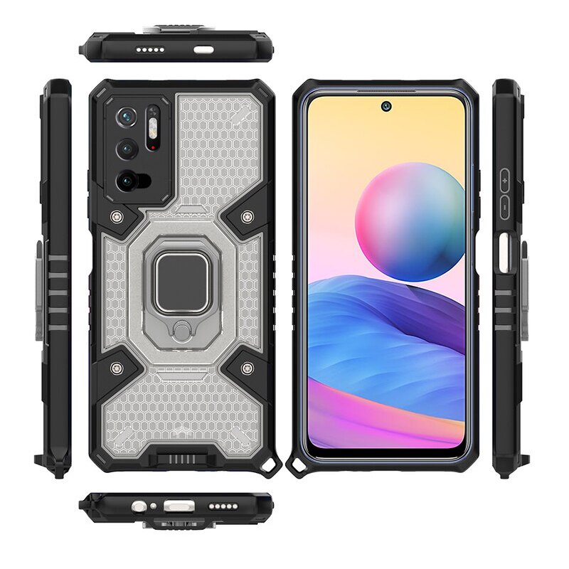 Stylische Hülle Für Xiaomi Redmi Note 10 5G / Poco M3 Pro 5G – Mit Ringständer, TPU, Galvanisiertem Rand, Hellgrün