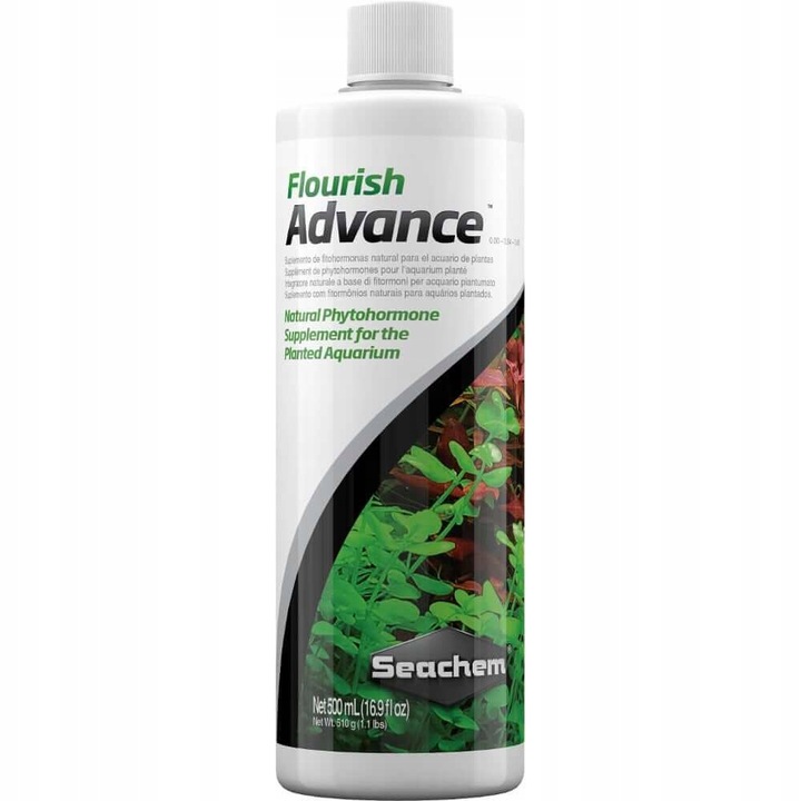 Fertilizant lichid plante acvariu Flourish Advance, Seachem, 500 ml
