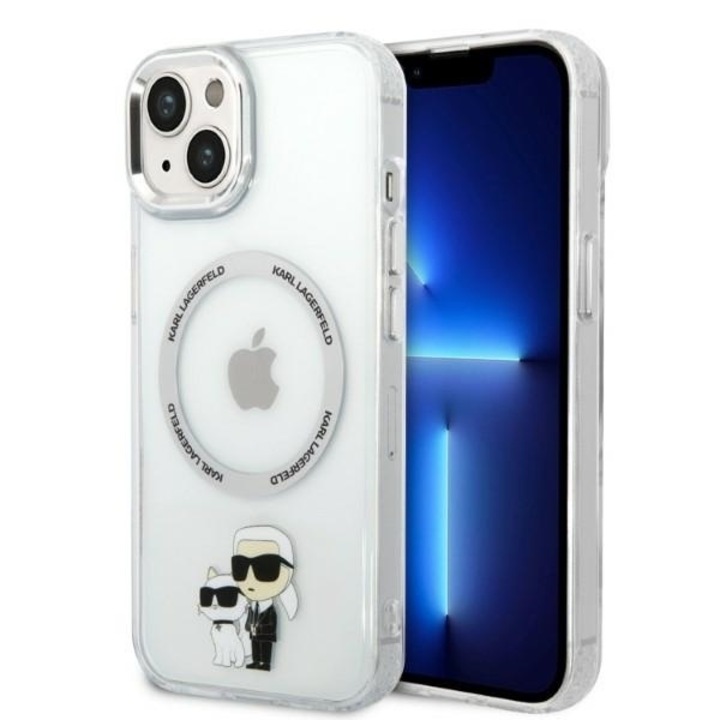IPhone 15 Plus / iPhone 14 Plus tok - Karl Lagerfeld Hardcase MagSafe (KLHMP14MHNKCIT) - Clear Iconic Karl&Choupette