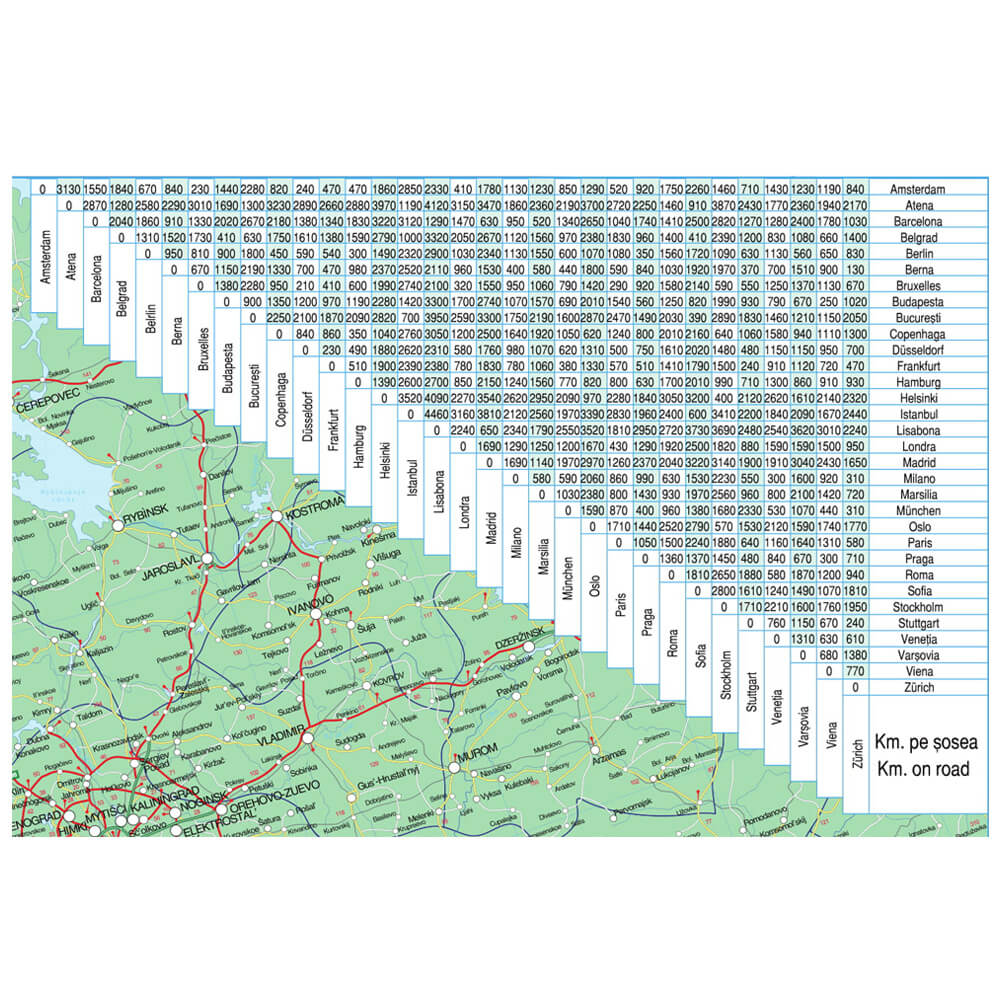 harta rutiera bucuresti paris Harta perete, Europa, politico rutiera, plastifiata, 140x100 cm 
