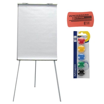 Flipchart magnetic, 70x100 cm, inaltime ajustabila + burete si 4 magneti, ACCENTA Flipchart magnetic, 70x100 cm, inaltime ajustabila + burete si 4 magneti, ACCENTA