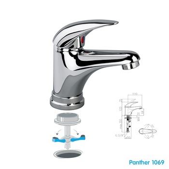 Baterie Sanitara Baie WOGRO - Panther 1069, cu sistem de prindere prin partea superioara Baterie Sanitara Baie WOGRO - Panther 1069, cu sistem de prindere prin partea superioara