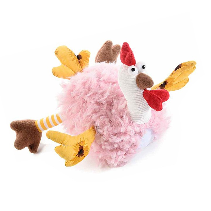 Figurina Gaina din textil roz 20x12x25 cm