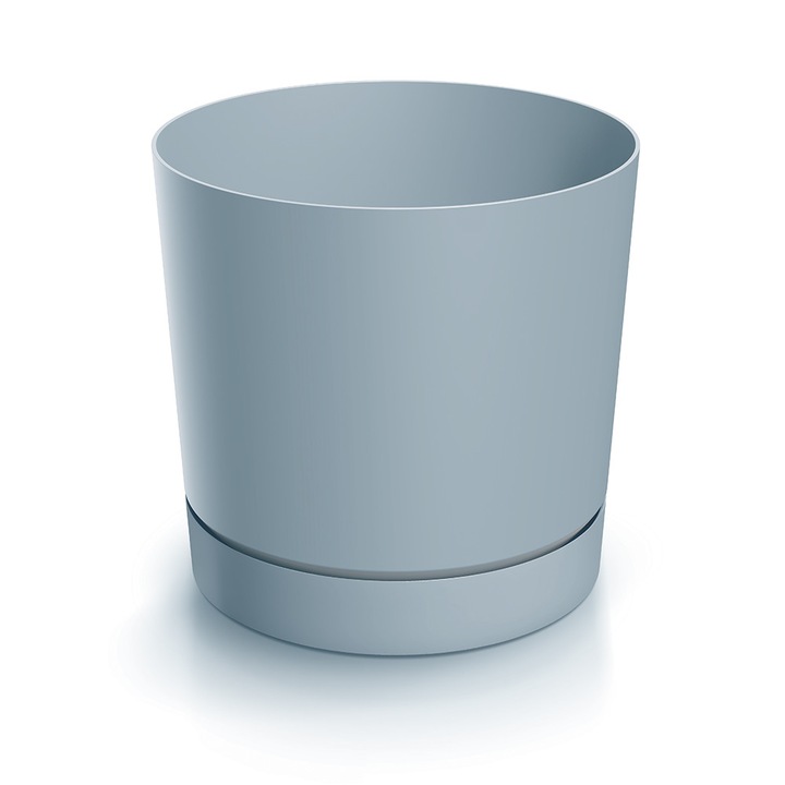 Ghiveci rotund Prosperplast, Tubo, 0.7l, Plastic, Gri deschis